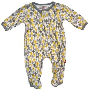 Magnetic Me Magnificent Baby Unisex Kite Footie One Piece Size 3M‎ Yellow Gray